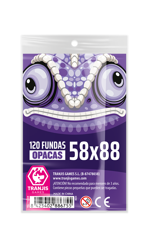 Fundas Camaleón Morado Opacas (58 × 88 mm)