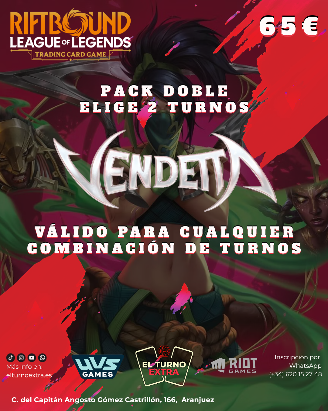 Presentación Riftbound: Vendetta – Pack Doble (2 turnos)