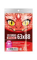 Fundas Dragón Rojas Opacas (63 × 88 mm)