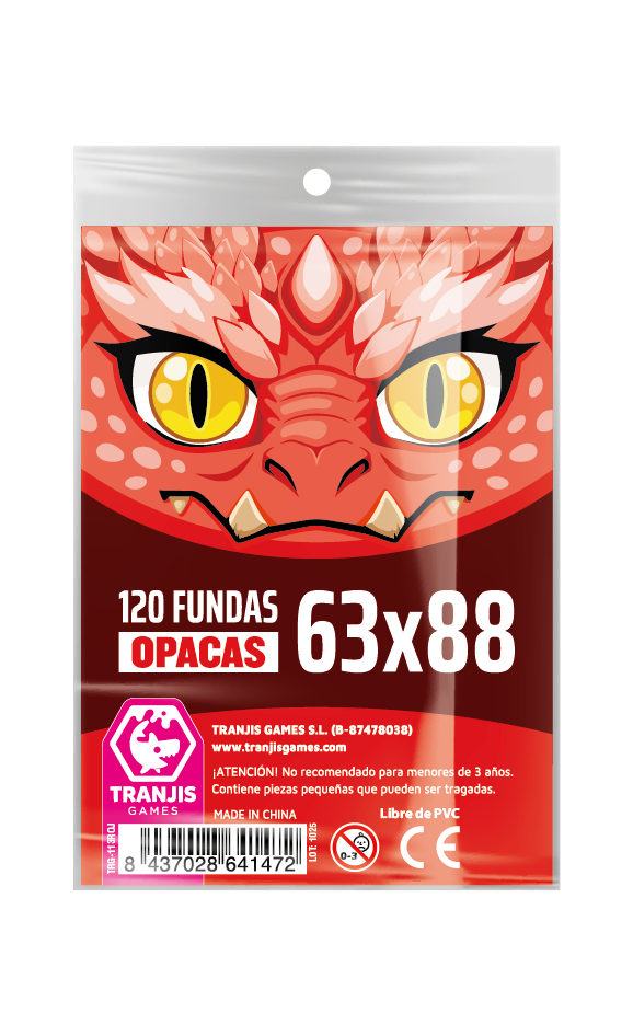 Fundas Dragón Rojas Opacas (63 × 88 mm)